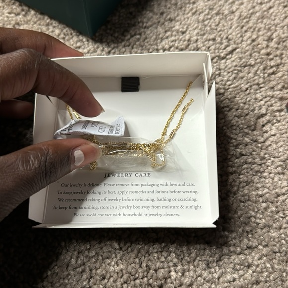 Luna Norte 14KT Gold Plated Brass Emerald Necklace Set - Picture 4 of 4